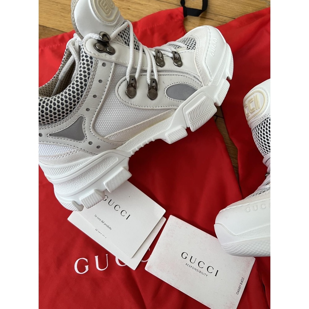Gucci White Flash trek white women Sneakers Size 35 - Picture 9 of 13